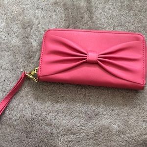 pink bow wallet/wristlet